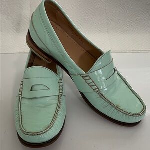 Cole Haan Light Green Leather Loafers